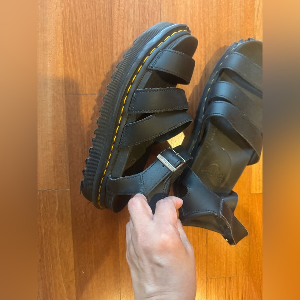 Sandals , couple cracks in rubber at bottom of feet , barely visible when worn.